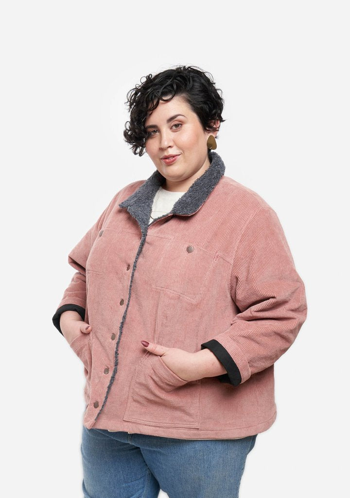 Grainline Studio Thayer Jacket - Women's Size 14 (US 30) - Classic Denim Jacket for Casual Wear, Layering & Outdoor Activities