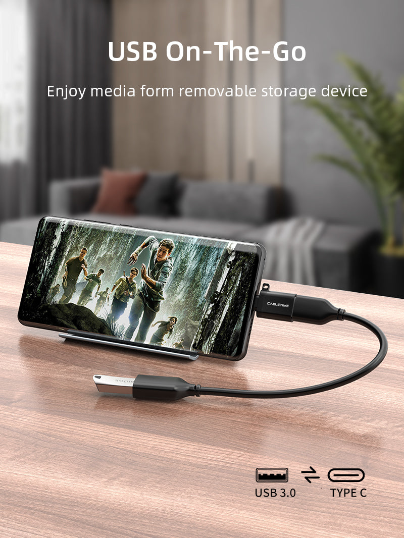 USB Type C to USB 3.0 OTG Adapter Converter - Male to Female Connector for Smartphones, Tablets, Laptops & Data Transfer