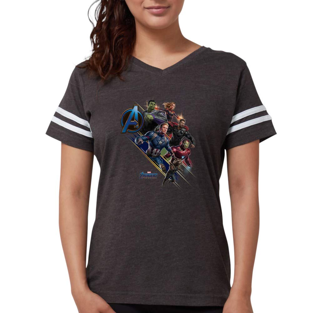 Avengers Endgame Characters Women's Football Shirt - Marvel Superhero Graphic Tee for Women - Gifts for Marvel Fans - Perfect for Game Day, Cosplay & Casual Wear