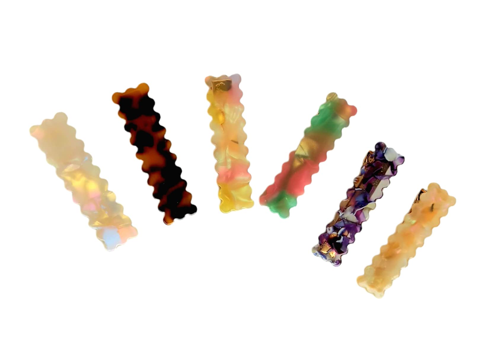 6Pcs No Bend Hair Clips - Checkerboard Style Hair Barrettes for Women & Girls - Colorful Crease-Free Salon Hairpins for Hairstyling & Makeup Application (6 Designs) - Perfect for Daily Use, Salon Styling & Party Hairstyles