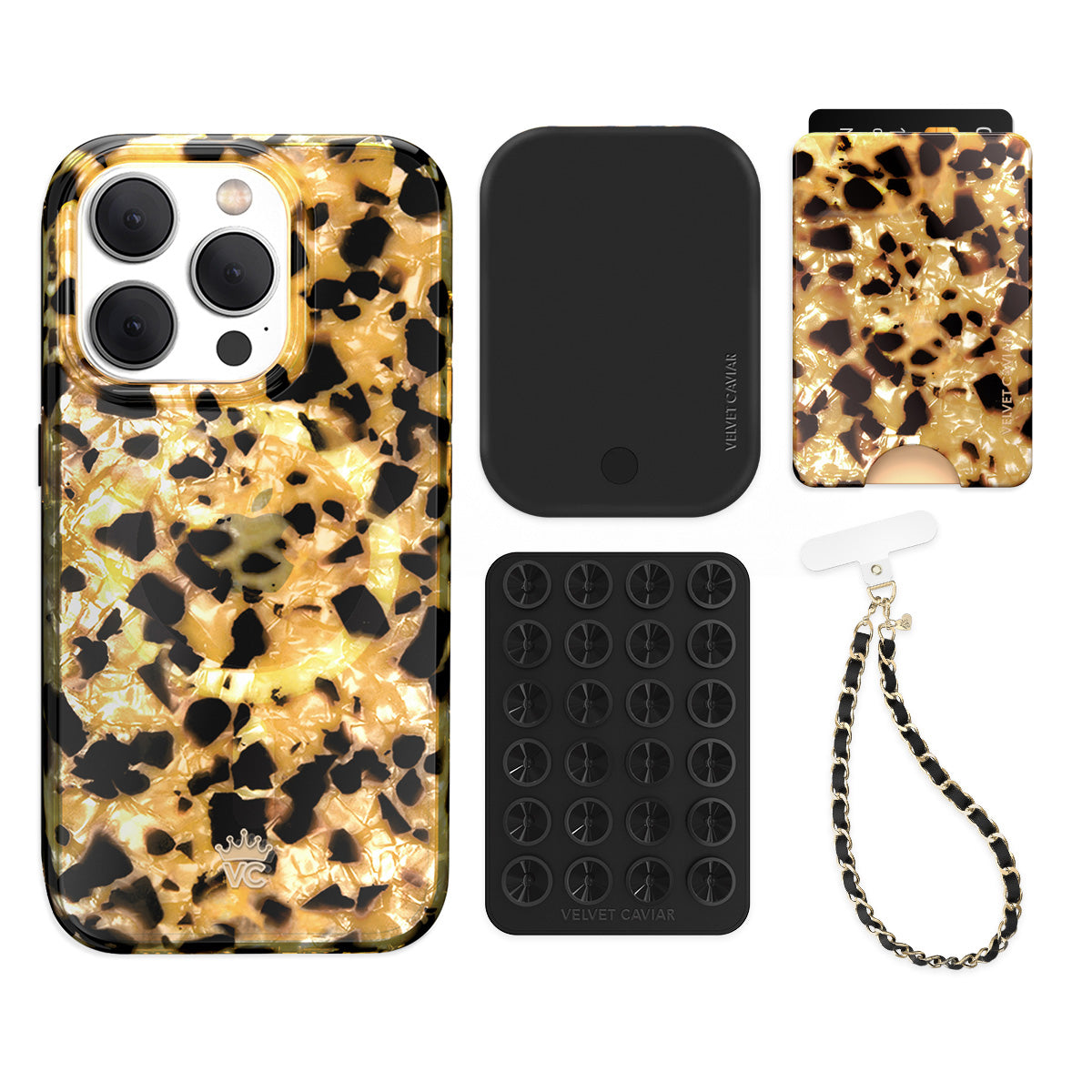 Blonde Tortoise iPhone Wallet Case with Card Holder - Slim Protective Phone Cover for iPhone 13/14/15 Pro Max - Perfect for Travel, Shopping & Everyday Use