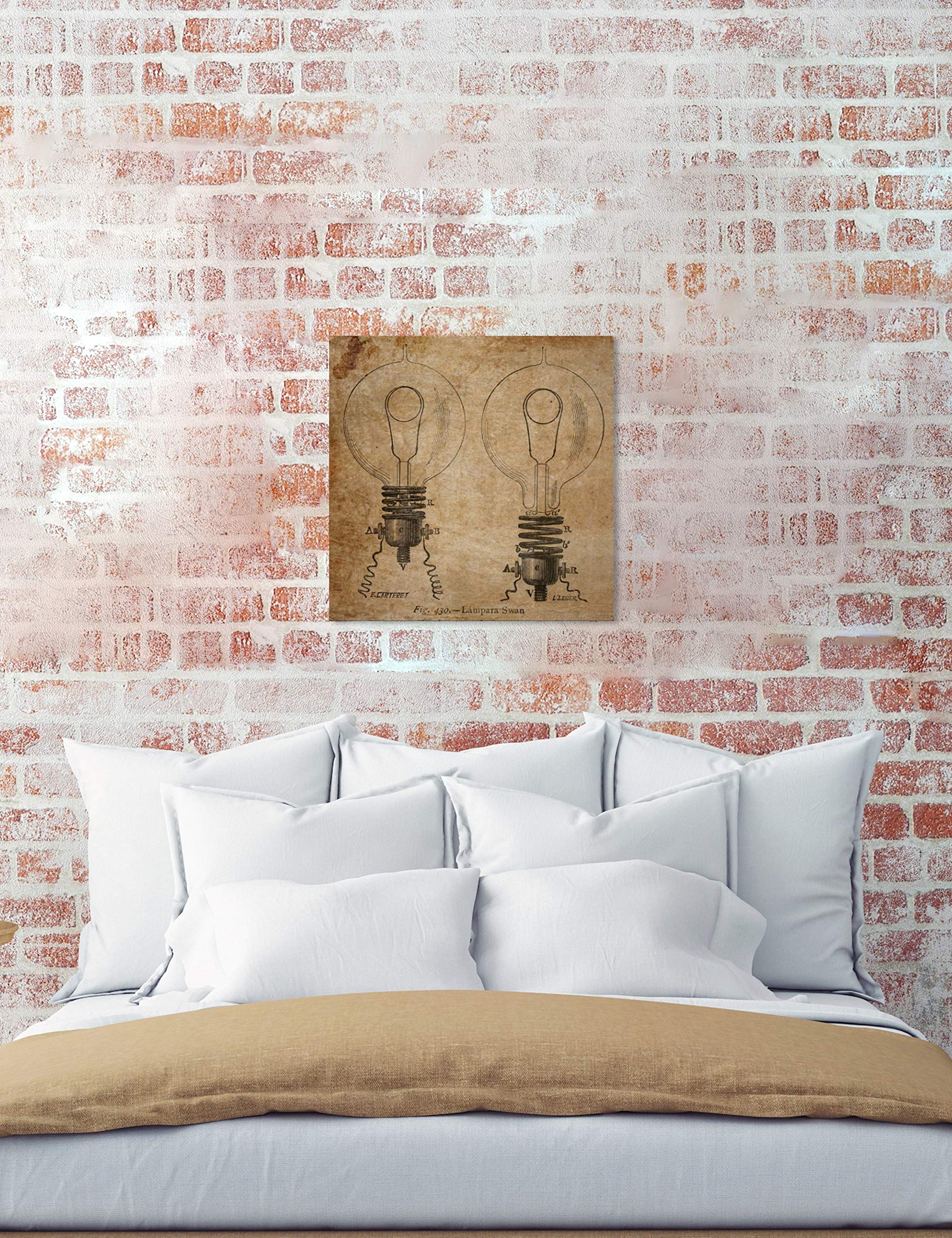 Oliver Gal Artist Co. 'Turn Up The Lights' Architecture Wall Art Canvas Print - 30x30 Inches Brown & Black Modern Home Decor - Perfect for Living Room, Bedroom or Office Wall Art