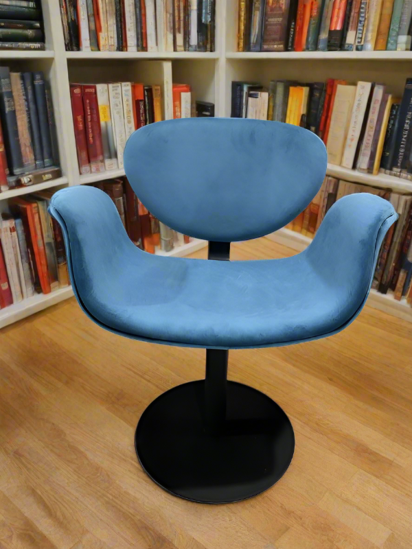 Blue Tulip Swivel Chair - 360 Degree Rotating Accent Chair for Living Room, Bedroom, or Office - Modern Comfortable Seating with Sturdy Metal Base