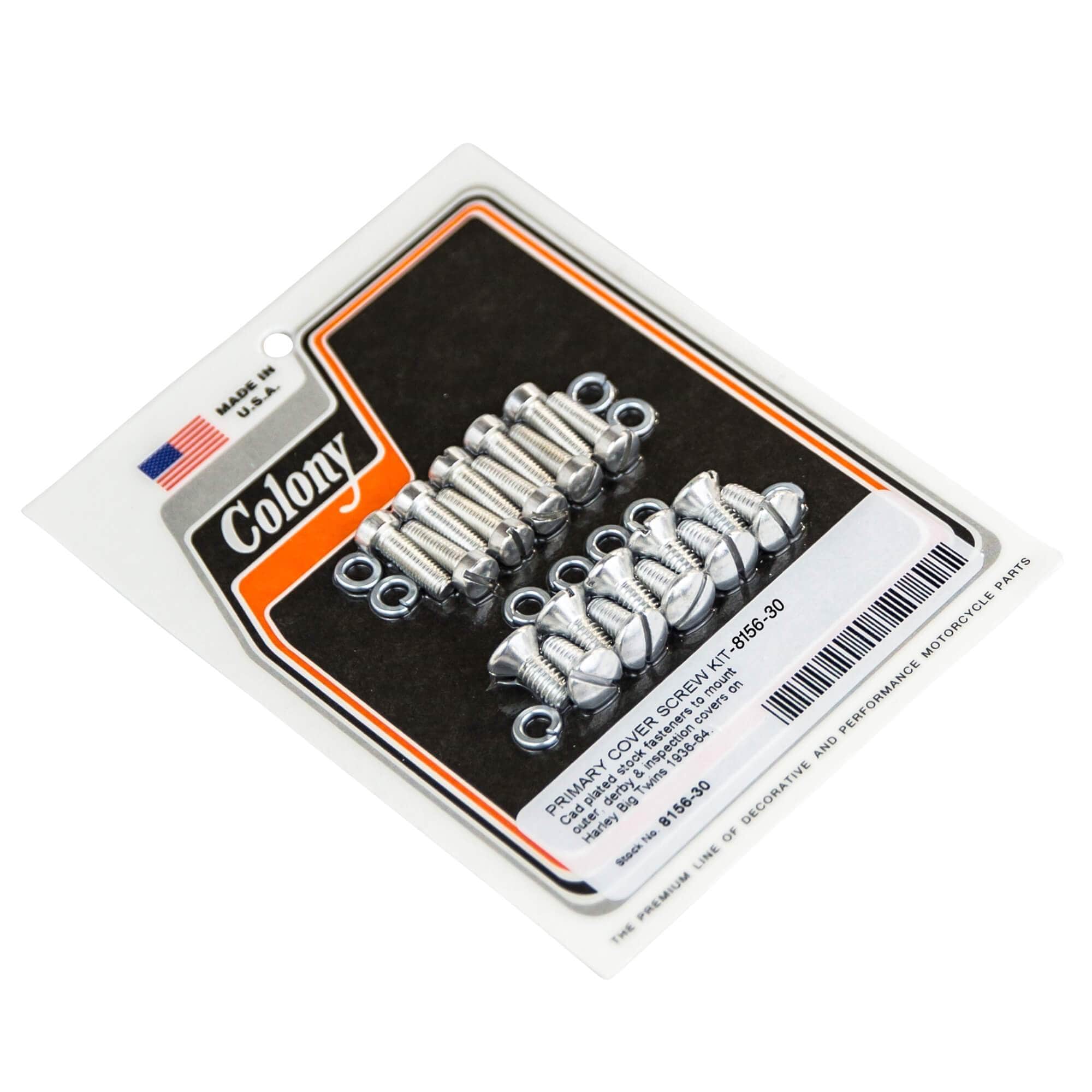 30 Primary Cover Screw Kit for 1936-1964 Harley Davidson Big Twins - CAD Plated | Motorcycle Restoration & Maintenance Parts
