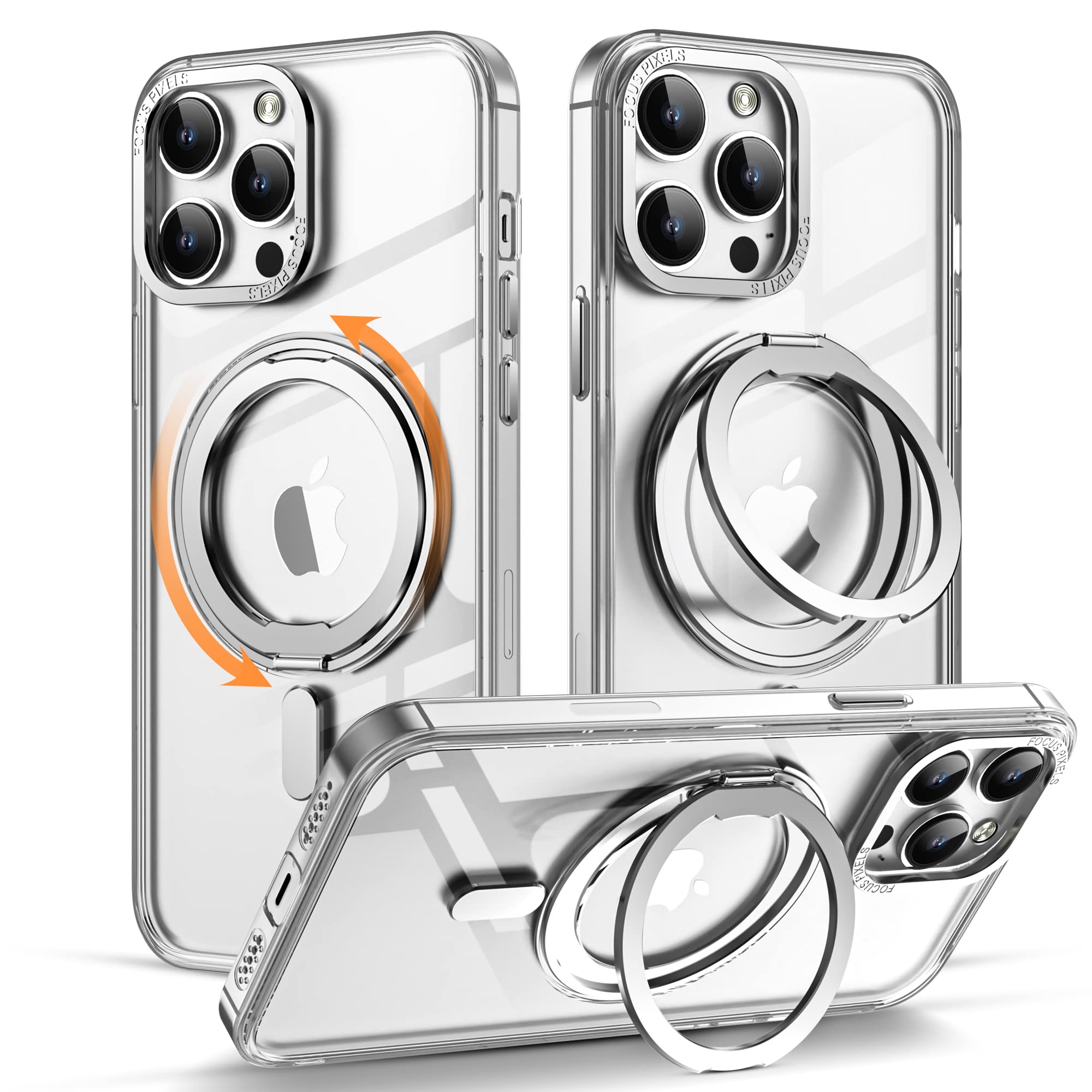 Magnetic Rotatable iPhone 13 Pro Max Case with 360° Stand | Magsafe Compatible | Military-Grade Shockproof Protection | 6.7