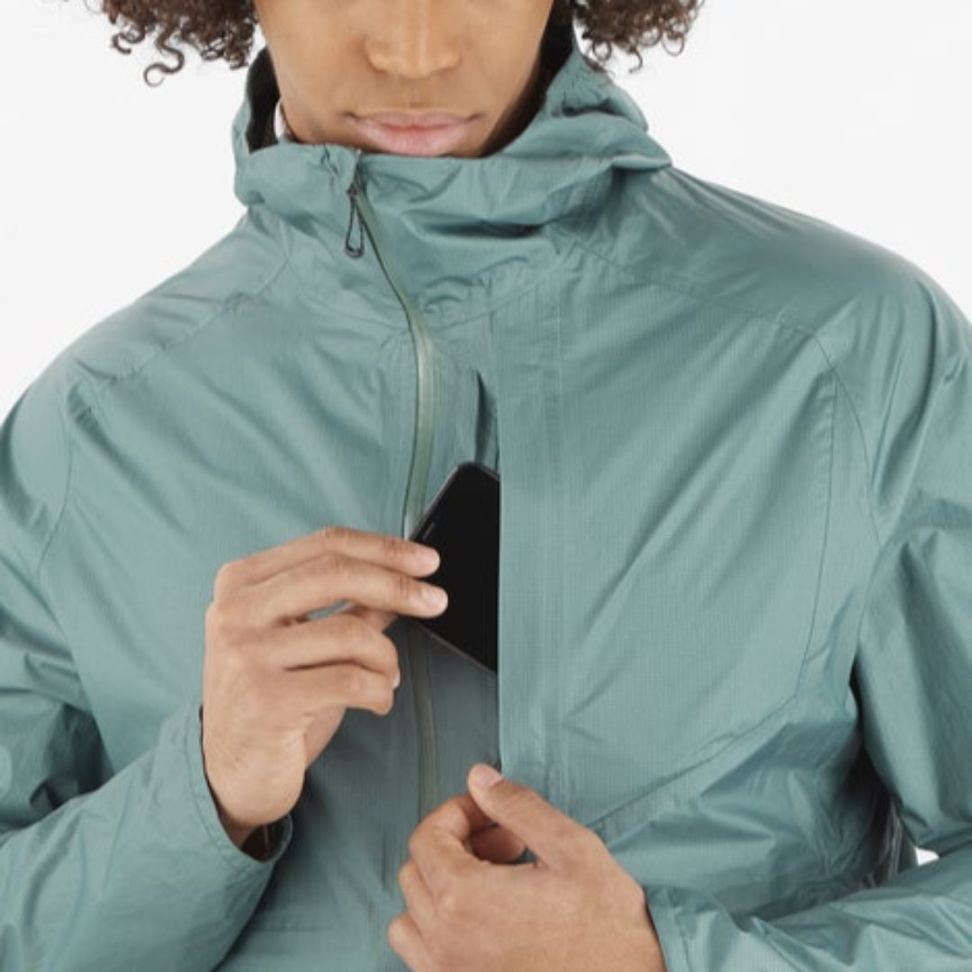 Salomon Men's Bonatti Waterproof Jacket - Lightweight Hiking Raincoat with Breathable Technology for Outdoor Adventures (LC2263000) - Perfect for Hiking, Camping & Mountain Climbing