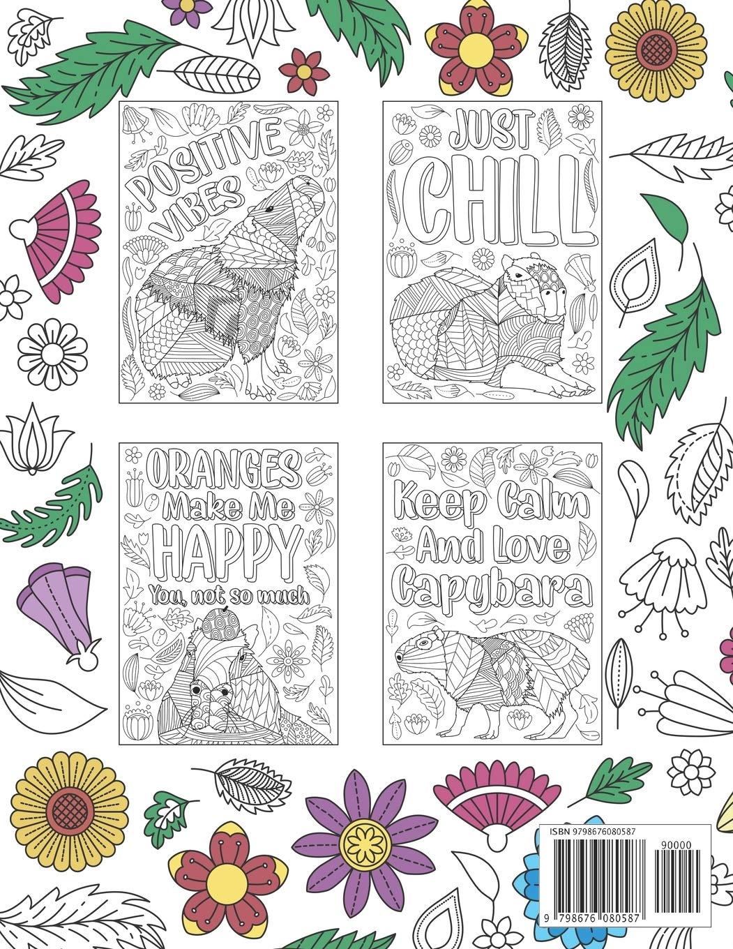 Capybara Coloring Book for Adults - Relaxing & Cute Capybara Designs | Perfect Gift for Capybara Lovers & Owners | Stress Relief, Mindfulness & Creative Fun at Home or Office