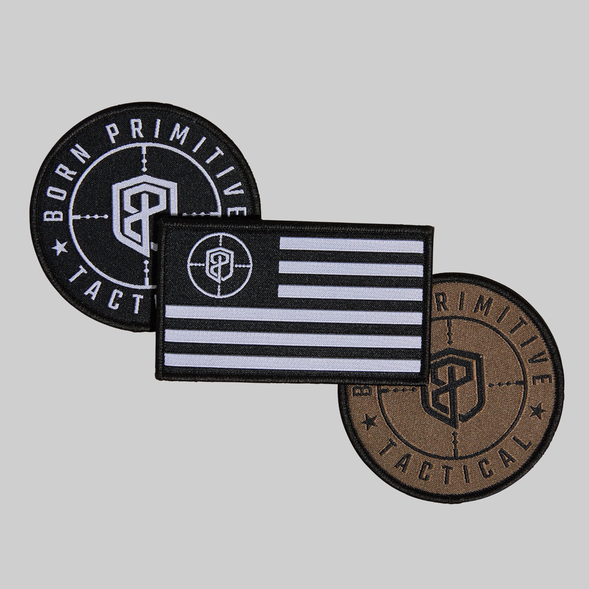 Born Primitive Tactical Velcro Patch - Black | Hook and Loop Morale Patch for Military, Police, Tactical Gear & Backpacks | Durable Embroidered Badge for Uniforms, Hats & Outdoor Activities
