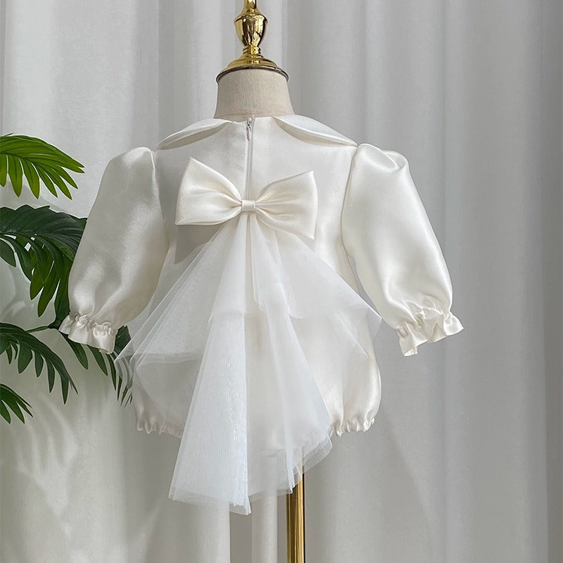 Baby Girl's First Birthday Dress - Long Sleeve 100 Day Celebration Outfit for Photoshoots & Special Occasions