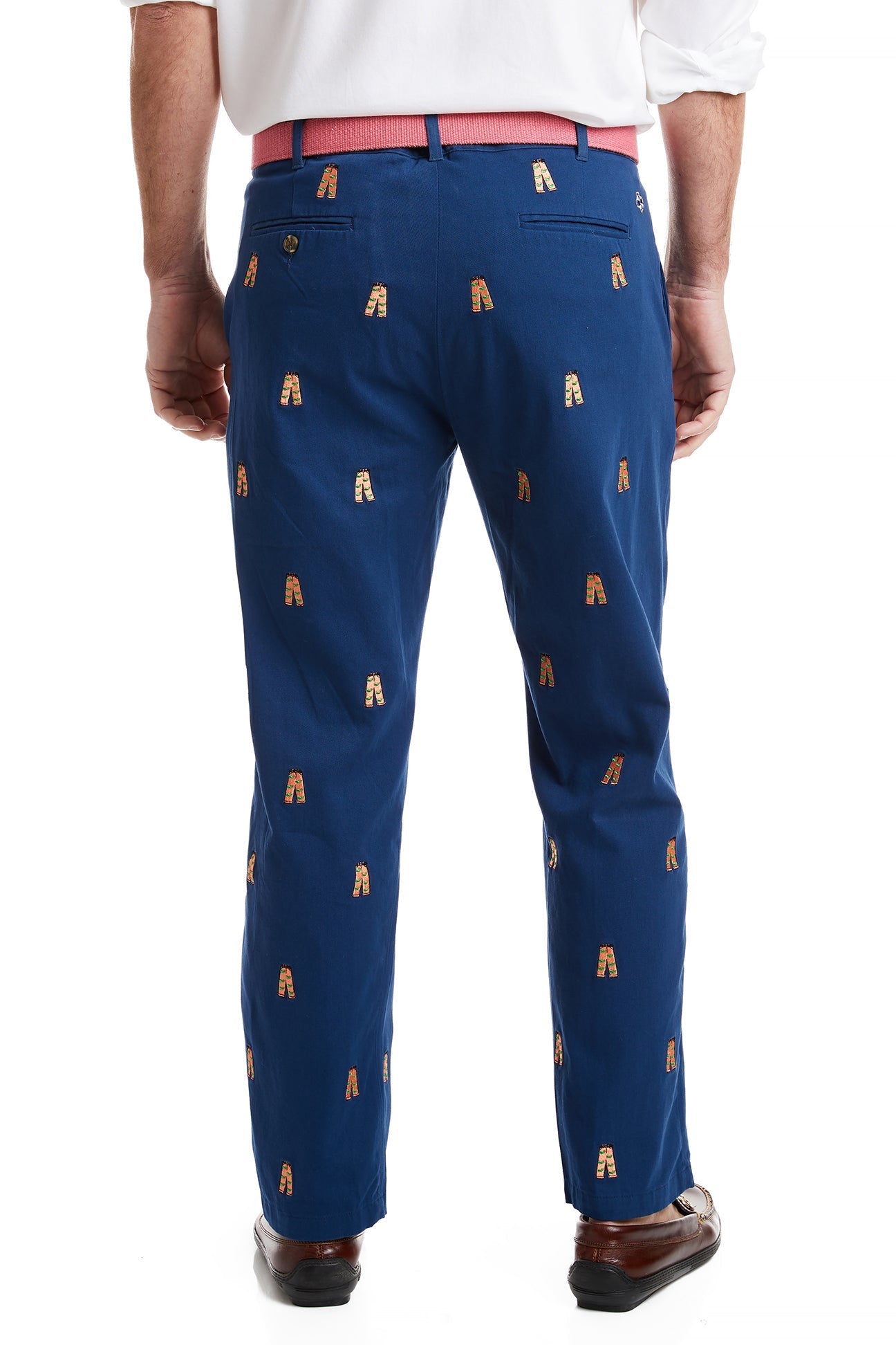 Stretch Twill Harbor Pants in Nantucket Navy with Whale Design - Comfortable & Stylish Casual Wear for Men & Women | Perfect for Outdoor Activities, Work & Everyday Use