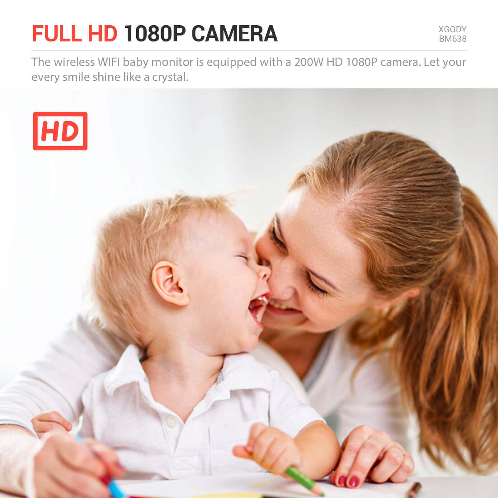 XGODY Smart 1080P Baby Monitor BM638 with 4.3