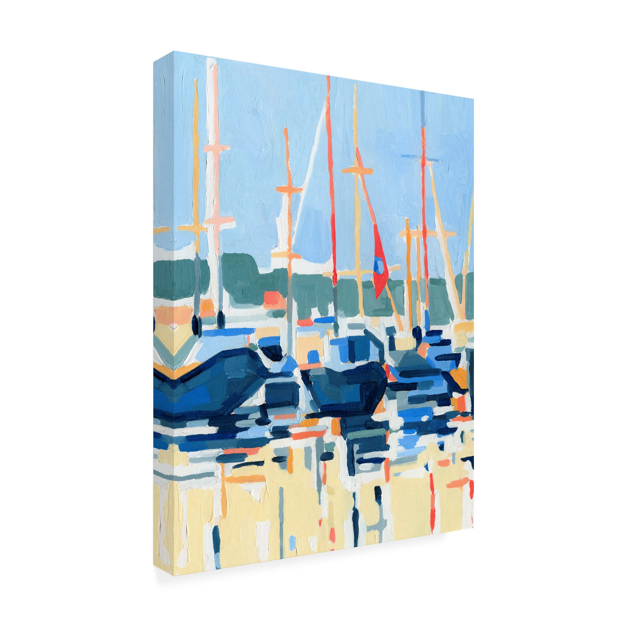 Emma Caroline 'Marina Interpretation I' Canvas Wall Art Print - Modern Coastal Home Decor for Living Room, Bedroom & Office
