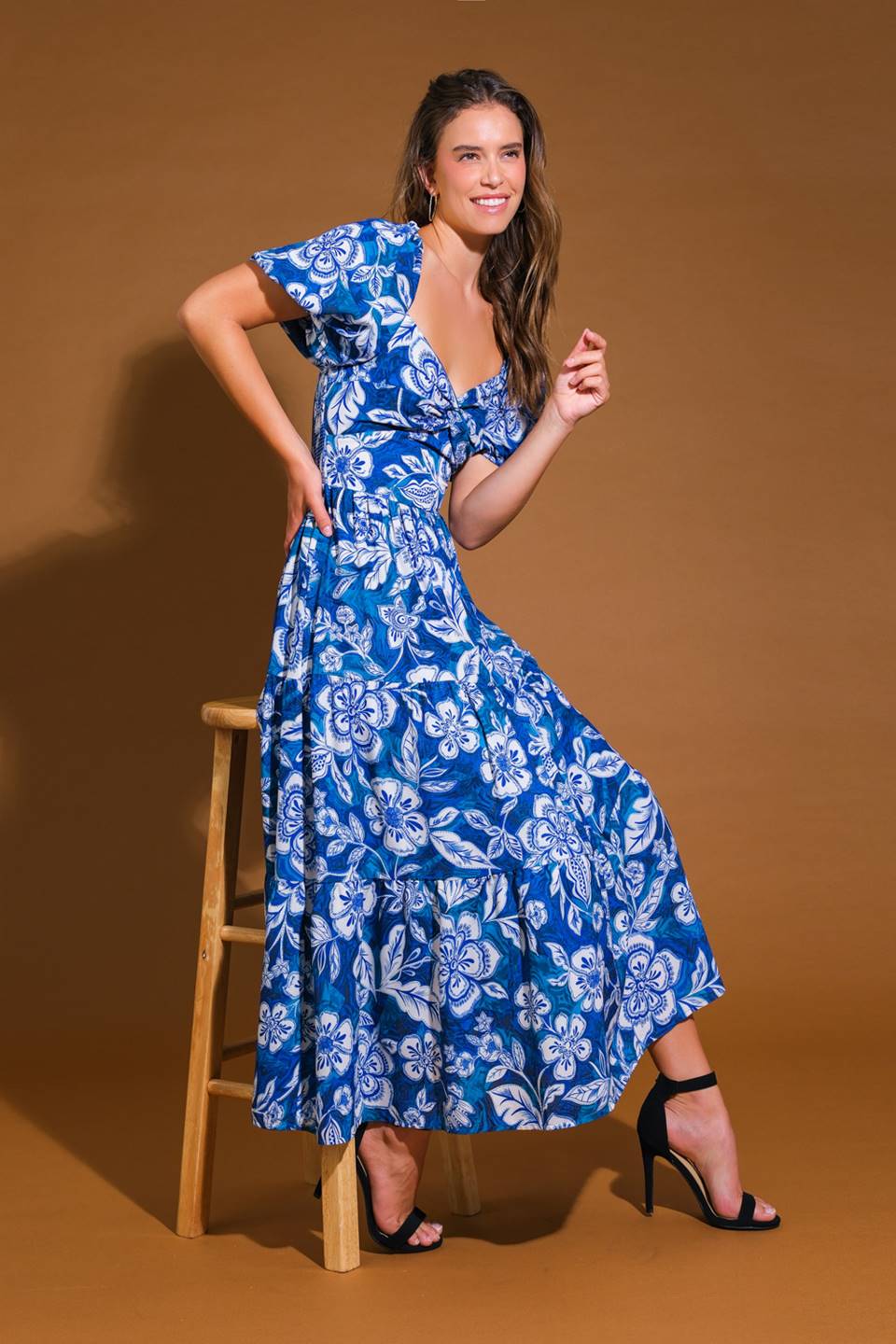 Elegant Woven Midi Dress for Women - Flowy Summer Dress with Pockets - Perfect for Weddings, Parties & Office Wear
