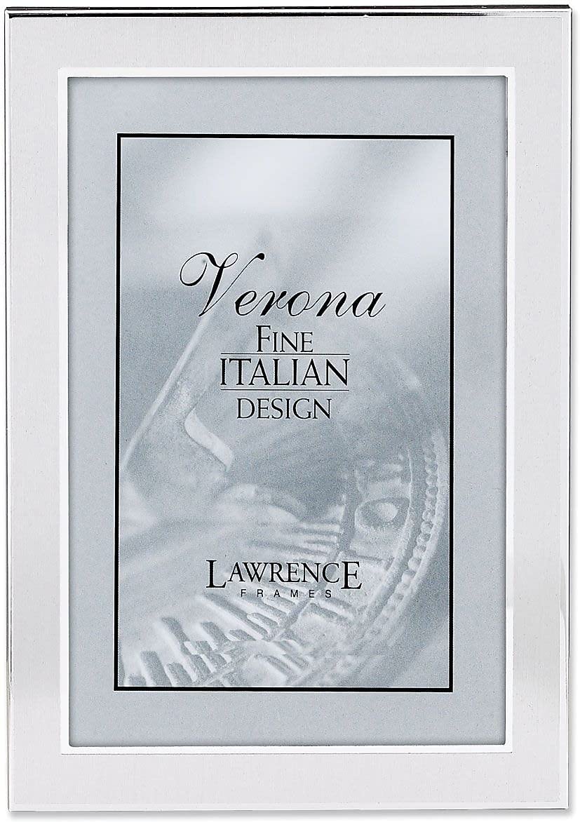 Lawrence Frames Brushed Silver 4x6 Metal Picture Frame - Elegant Wall & Tabletop Display for Photos, Artwork, and Memories - Perfect for Home, Office, and Gift Giving