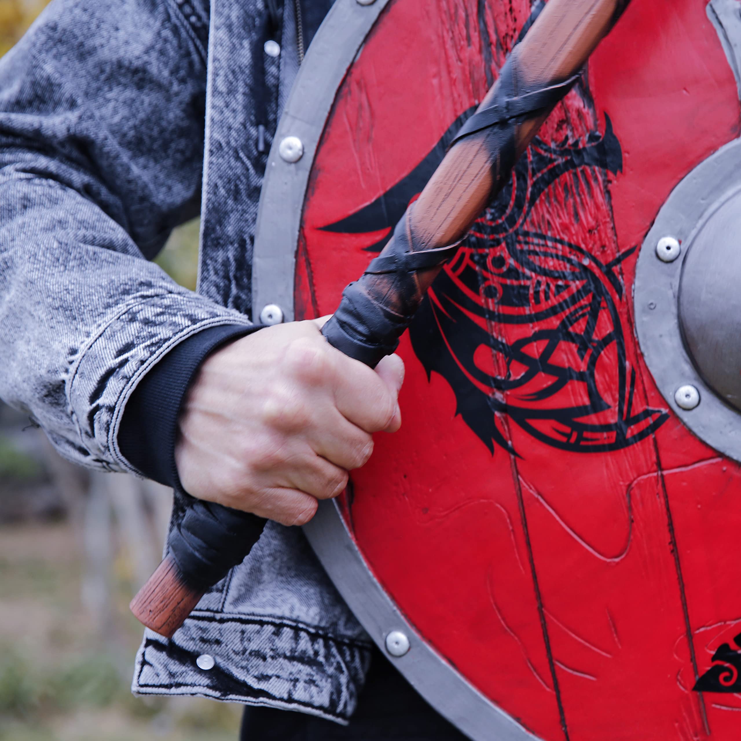LOOYAR PU Foam Viking Axe - Medieval Battle Weapon Toy for Adults | Berserker Warrior Costume Accessory | Halloween Cosplay, LARP, Battle Play & Historical Reenactment