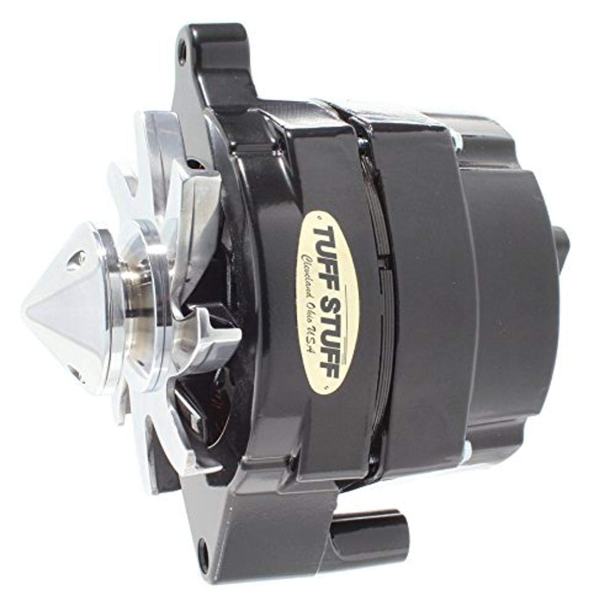Tuff Stuff 7069FBULL 140 Amp High Output Alternator for Ford Vehicles - 1 Wire V-Groove Design in Black | Perfect for Off-Road, Racing & Performance Upgrades