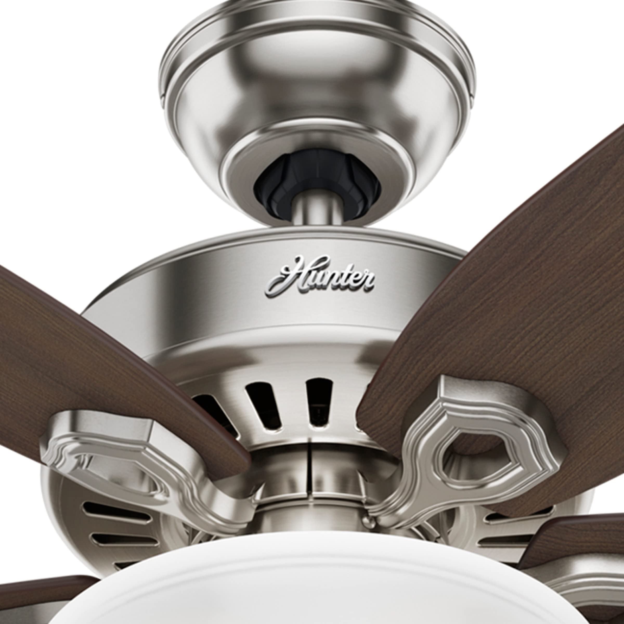 Hunter 42 Inch Brushed Nickel Ceiling Fan with LED Light Kit & Pull Chain - Indoor/Outdoor Use for Bedroom, Living Room, Patio - Energy Efficient Quiet DC Motor (Model 52219)