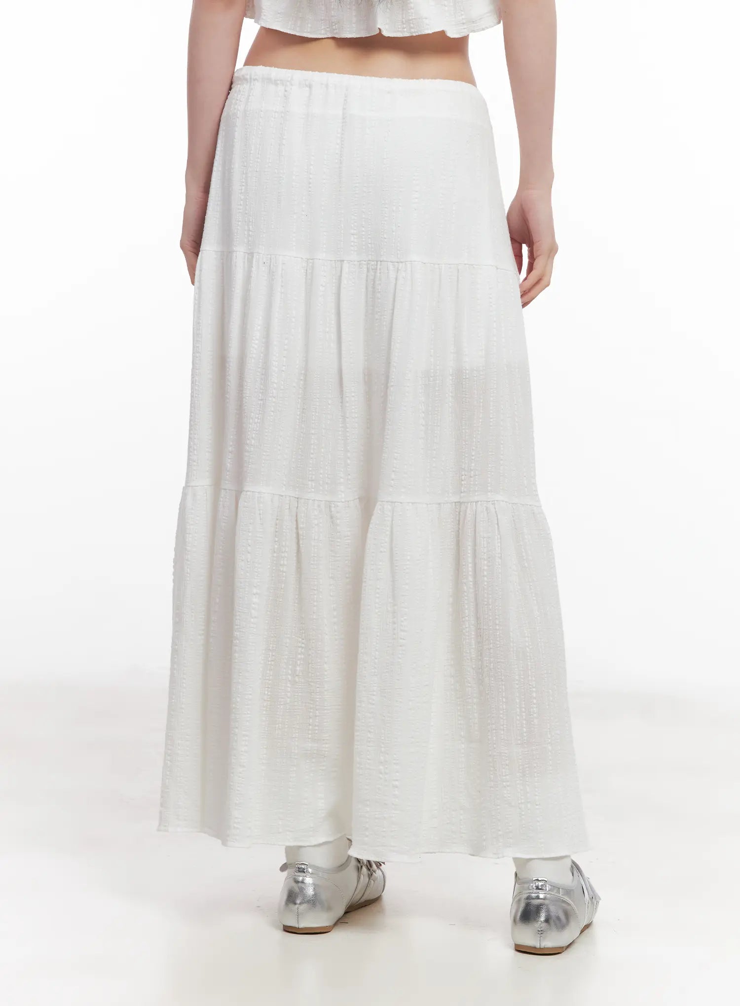 Stylish Cotton Tiered Maxi Skirt CU510 - Flowy Boho Summer Dress for Women - Perfect for Beach, Vacation & Casual Outings