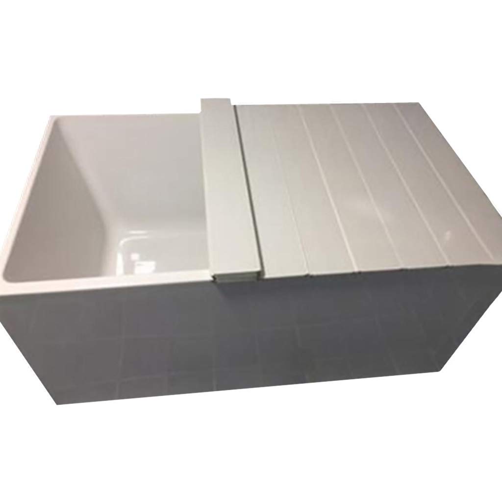 Premium White Wood Grain Bathtub Cover - 130x70x0.7cm Insulated Bath Storage Board for Dust Protection & Heat Retention | Perfect for Small Bathrooms, Apartment Tubs & Spa Relaxation