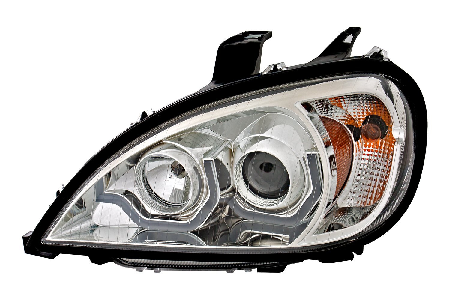 Freightliner Columbia Chrome Projector Headlights - High/Low Beam Bulb Included - Durable LED Headlights for Truck & Semi Upgrades - Perfect for Night Driving & Enhanced Visibility