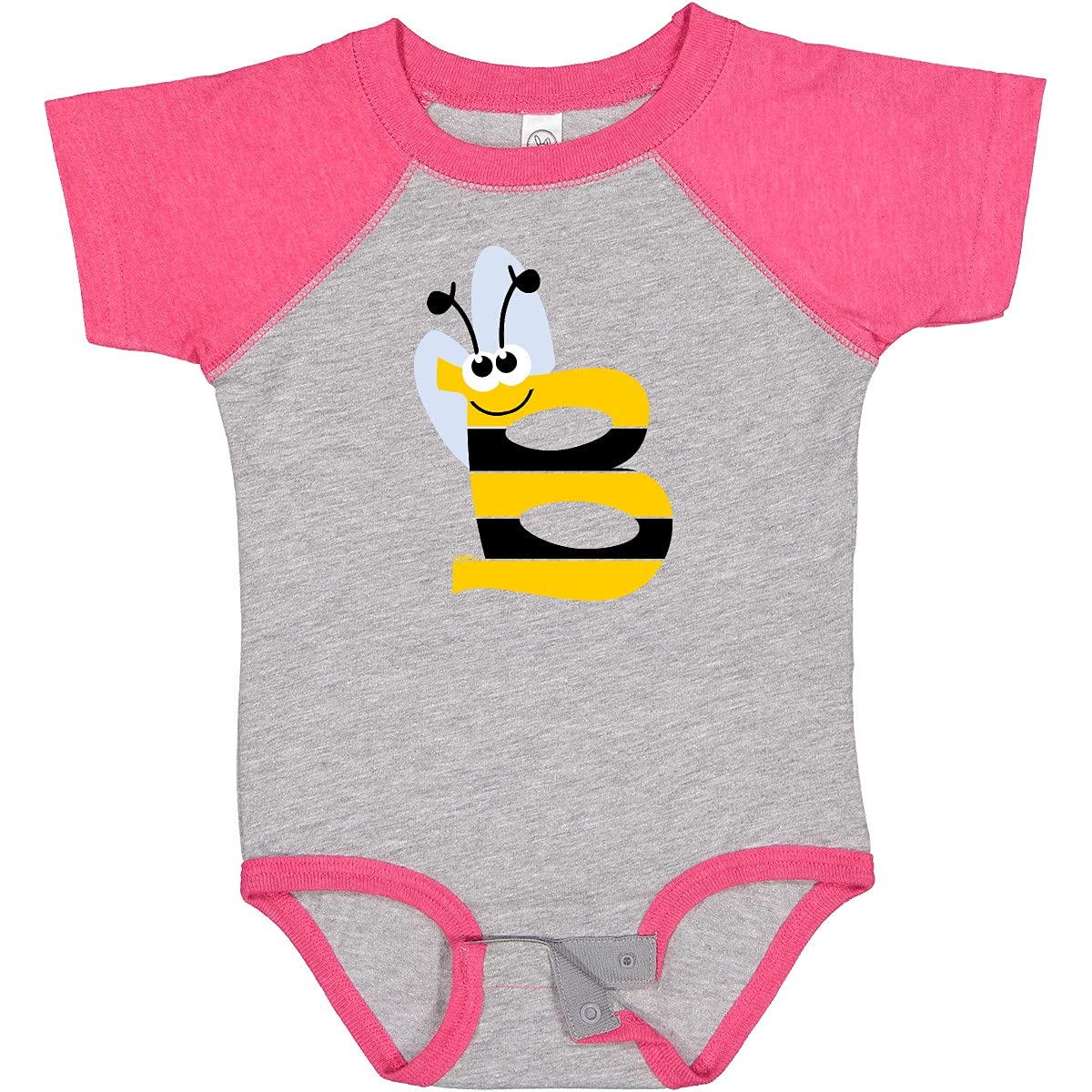 Inktastic Cute Bee Initial B Baby Bodysuit - Soft Cotton Infant Onesie for Boys & Girls - Perfect for Newborn Photos, Baby Showers & Everyday Wear