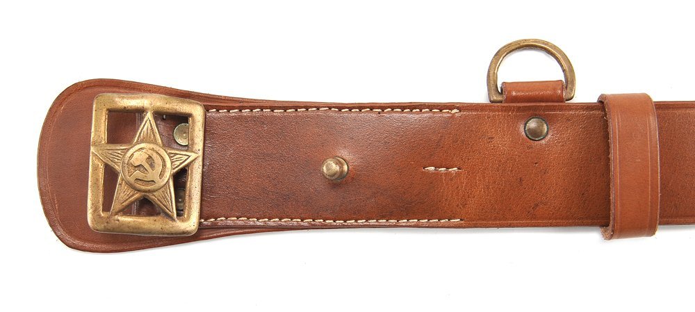 Vintage Soviet Officer Belt Set - Leather Chest Strap & Tokarev TT-33 Holster with Cleaning Rod for Military Reenactment & Historical Collection