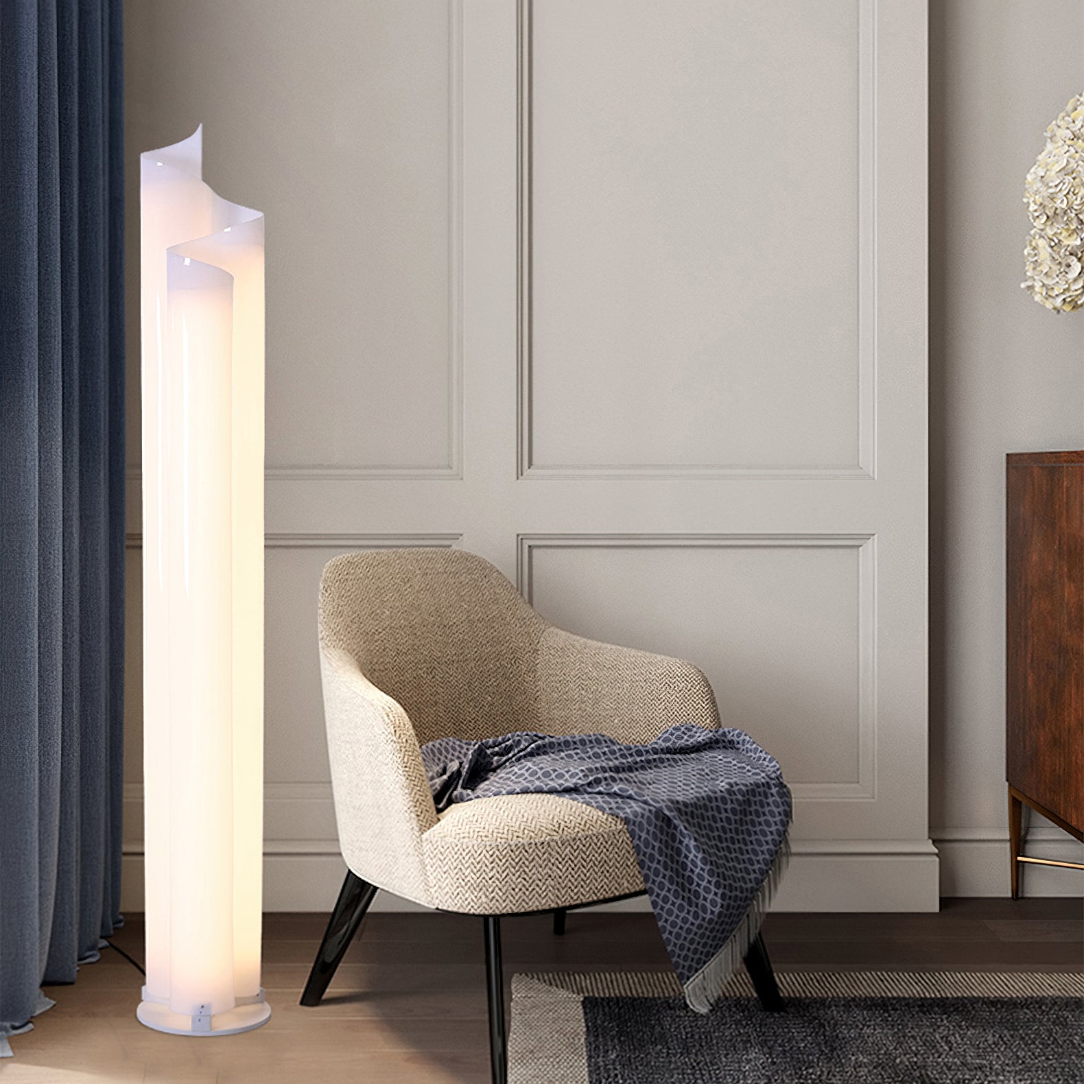 Flow Arc Mera Floor Lamp - Modern Adjustable LED Standing Light for Living Room, Bedroom & Office - Warm White/Cool White Dimmable Lighting for Home Decor & Reading