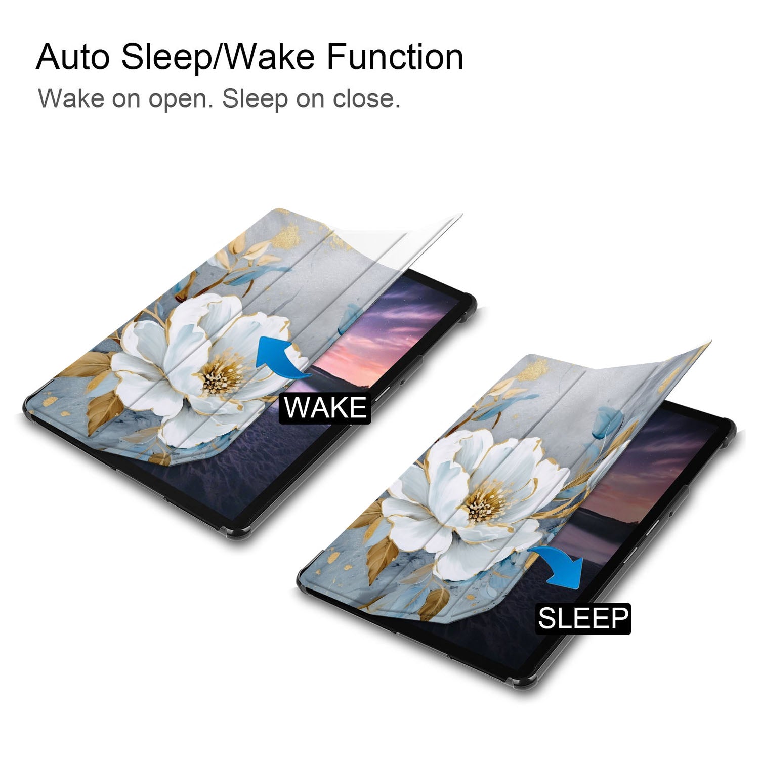 Samsung Tablet Case with Floral Design - Protective Cover for Samsung Galaxy Tab A/S6/S7/S8 - Lightweight & Durable for Home, Office & Travel Use