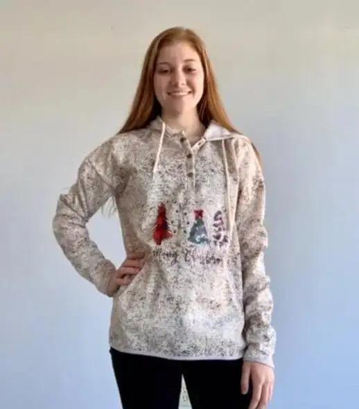 Merry Christmas Hoodie - Cozy Fleece Pullover Sweatshirt for Holiday Season | Perfect for Xmas Parties, Family Gatherings & Winter Outfits