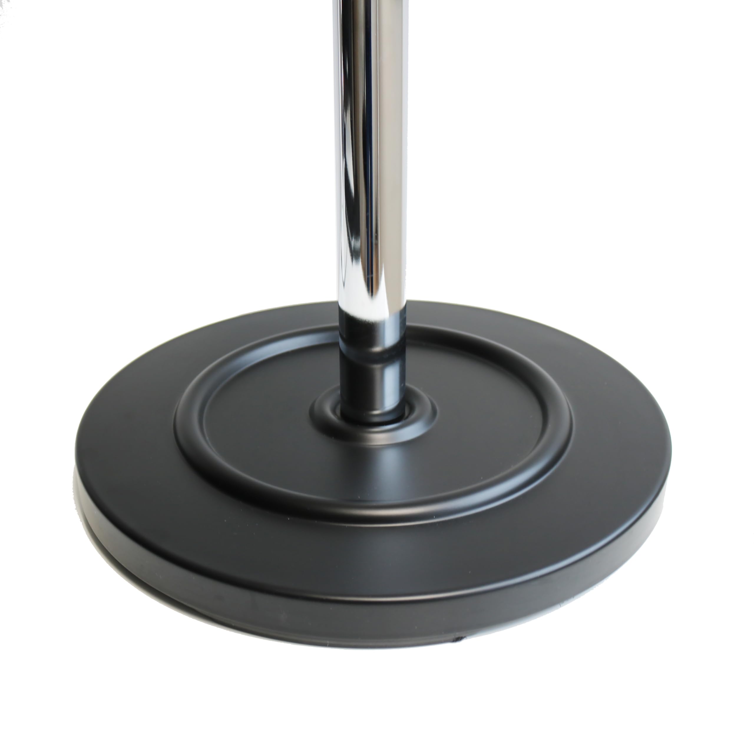 Hakea Coat Stand - 12 Round Clothes Hooks & Adjustable Umbrella Holder - Chrome-Plated Steel & Black Plastic - 176cm Tall - Perfect for Entryway, Hallway, or Bedroom Organization