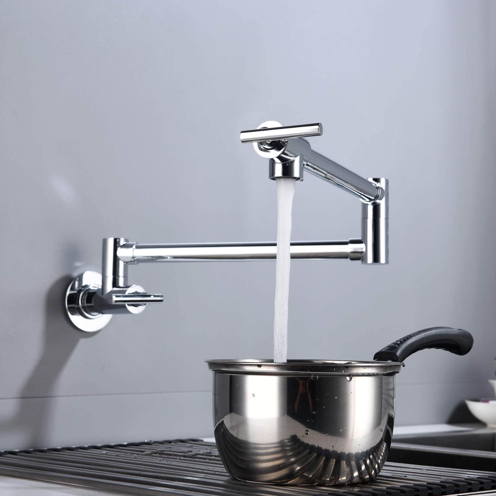 Wall Mounted Brass Pot Filler Faucet - 1/2