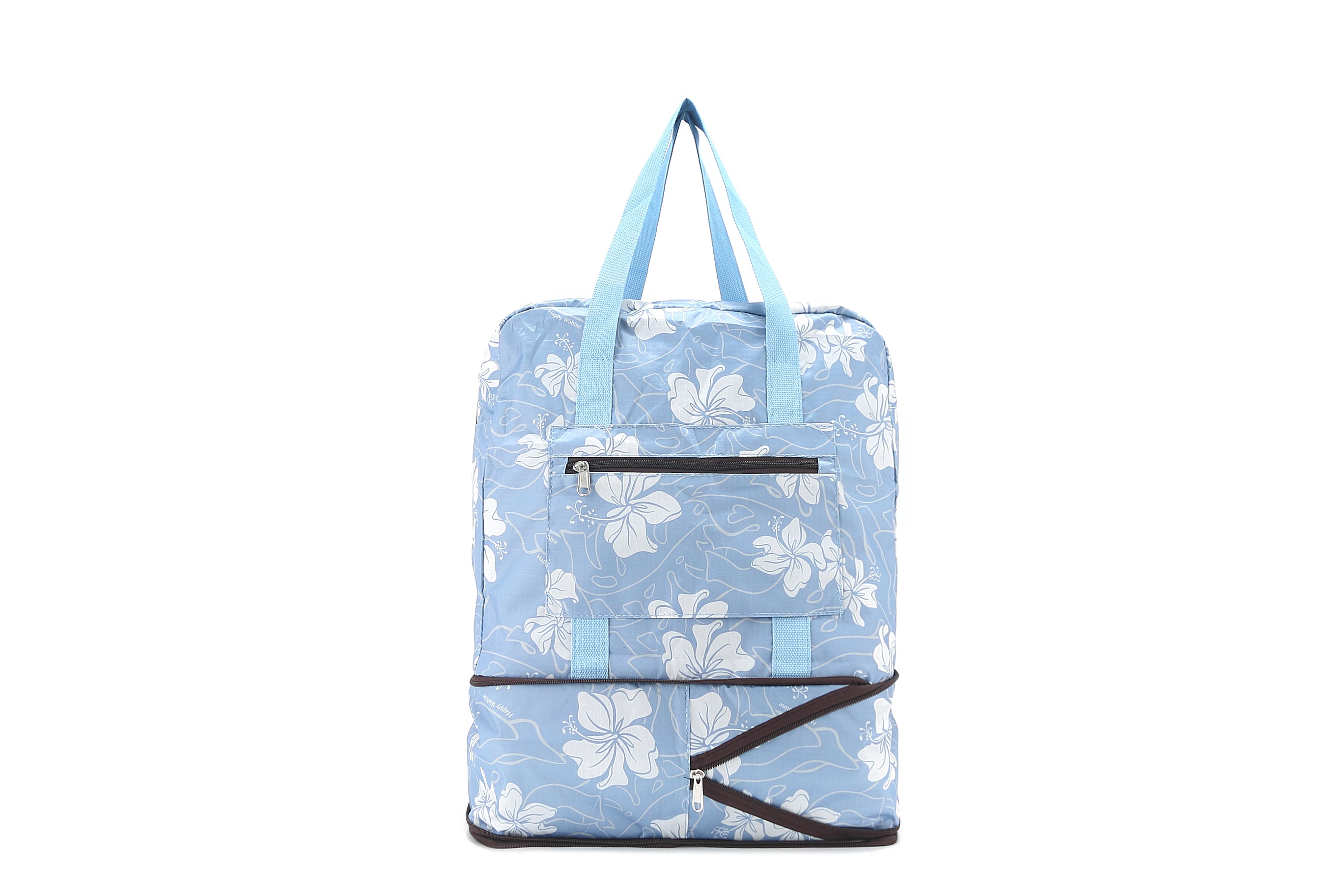 Foldable Duffle Bag for Travel & Gym - Water-Resistant Sophie Hibiscus Blue Carry-On Luggage | Perfect for Weekend Trips, Sports Gear & Workout Essentials