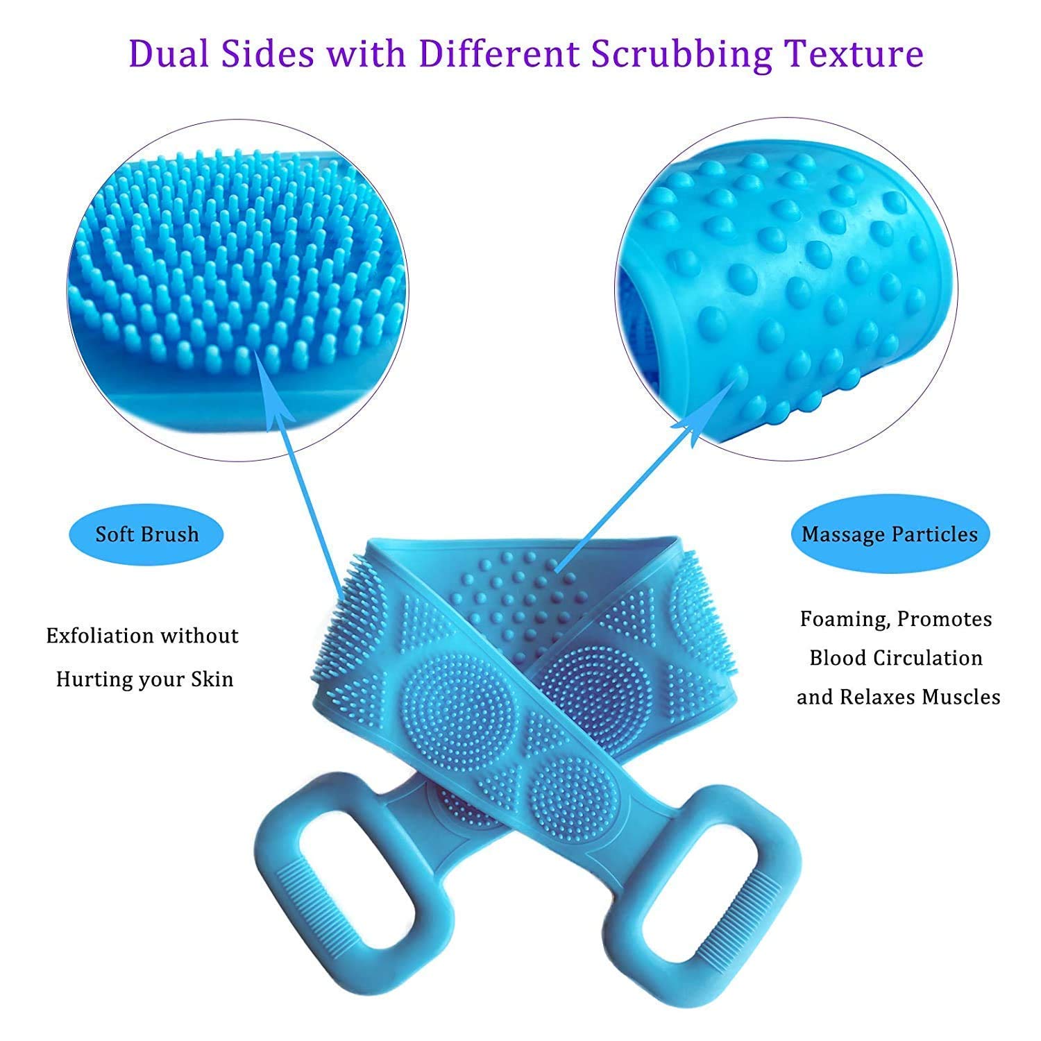 Honbon Silicone Back Scrubber - Exfoliating Belt for Shower & Skin Care