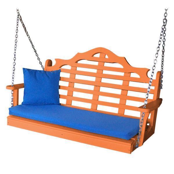 A & L Furniture Poly Marlboro Swing - Durable Outdoor Patio Swing with Weather-Resistant Cushions for Garden, Backyard, and Porch Relaxation