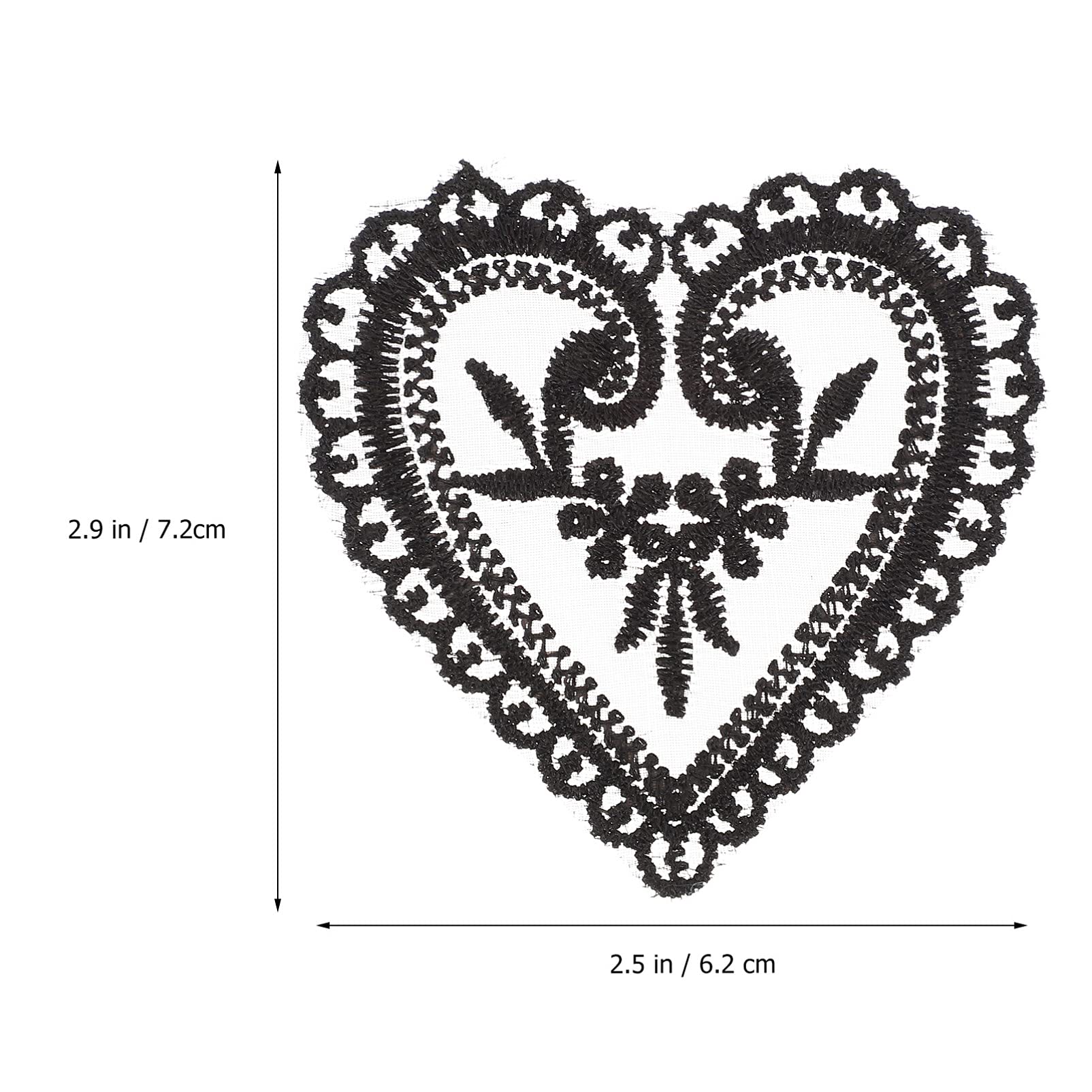 GALPADA 20pcs Iron On Heart Lace Applique Patches - Embroidered Organza DIY Sewing Patches for Clothing, Jackets, Crafts - Perfect for DIY Fashion, Costume Design, and Home Decor Projects