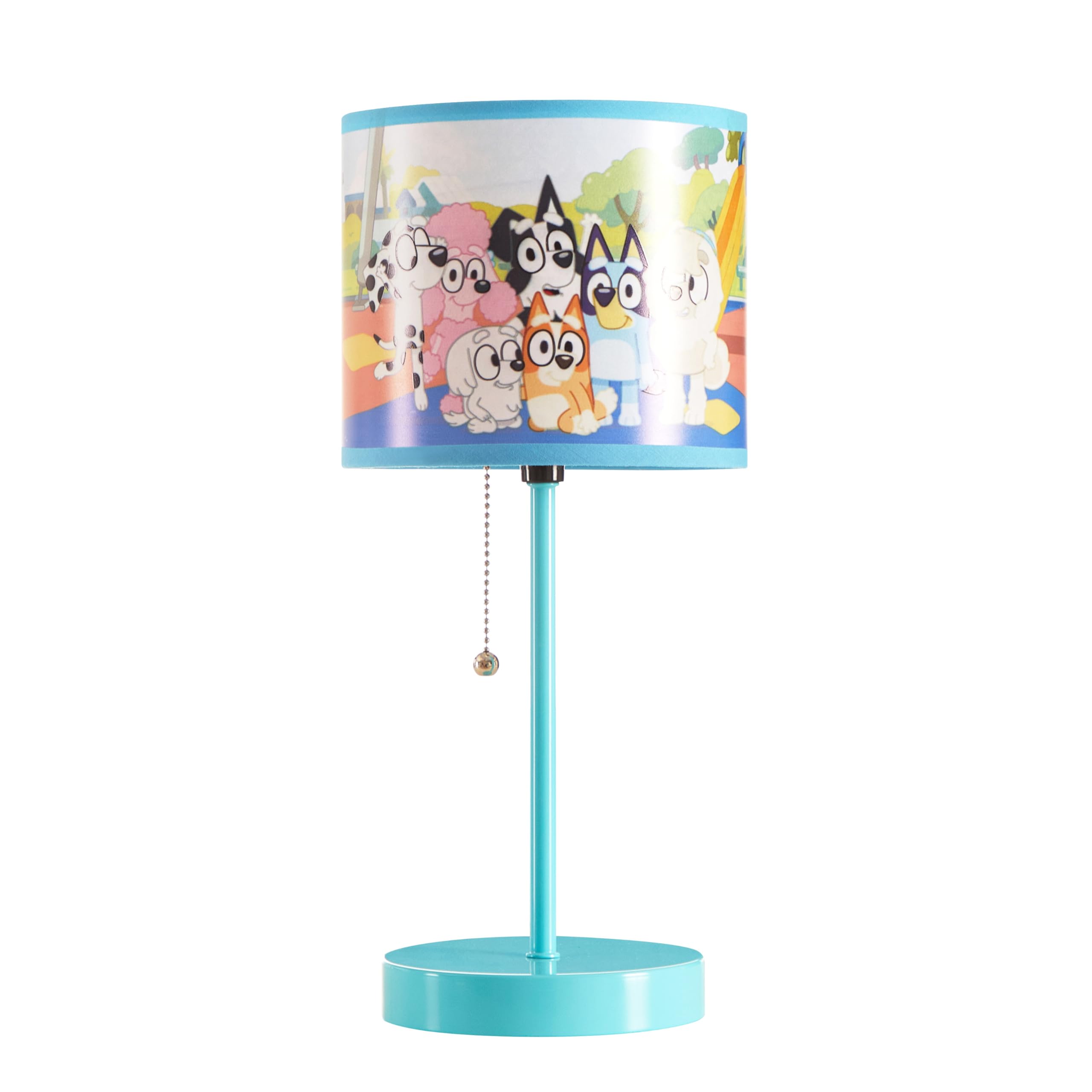 Bluey Printed Kids Table Lamp with Pull Chain - Fun Night Light for Bedroom, Nursery & Playroom - Perfect Gift for Bluey Fans