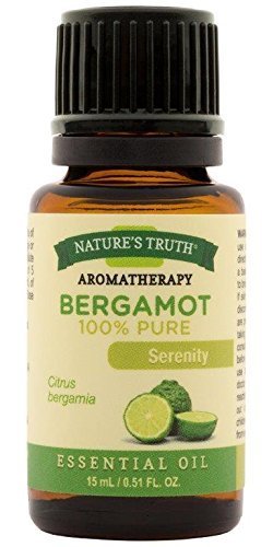 Nature's Truth Bergamot Essential Oil - 100% Pure, 0.51 Fl Oz - Aromatherapy Oil for Stress Relief & Mood Enhancement - Perfect for Diffusers, Massage & DIY Skincare
