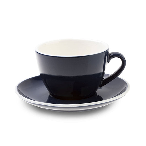 ACF 6-Piece Coffee Cup and Saucer Set - 12oz Porcelain Tea Cups for Home, Office, or Restaurant Use