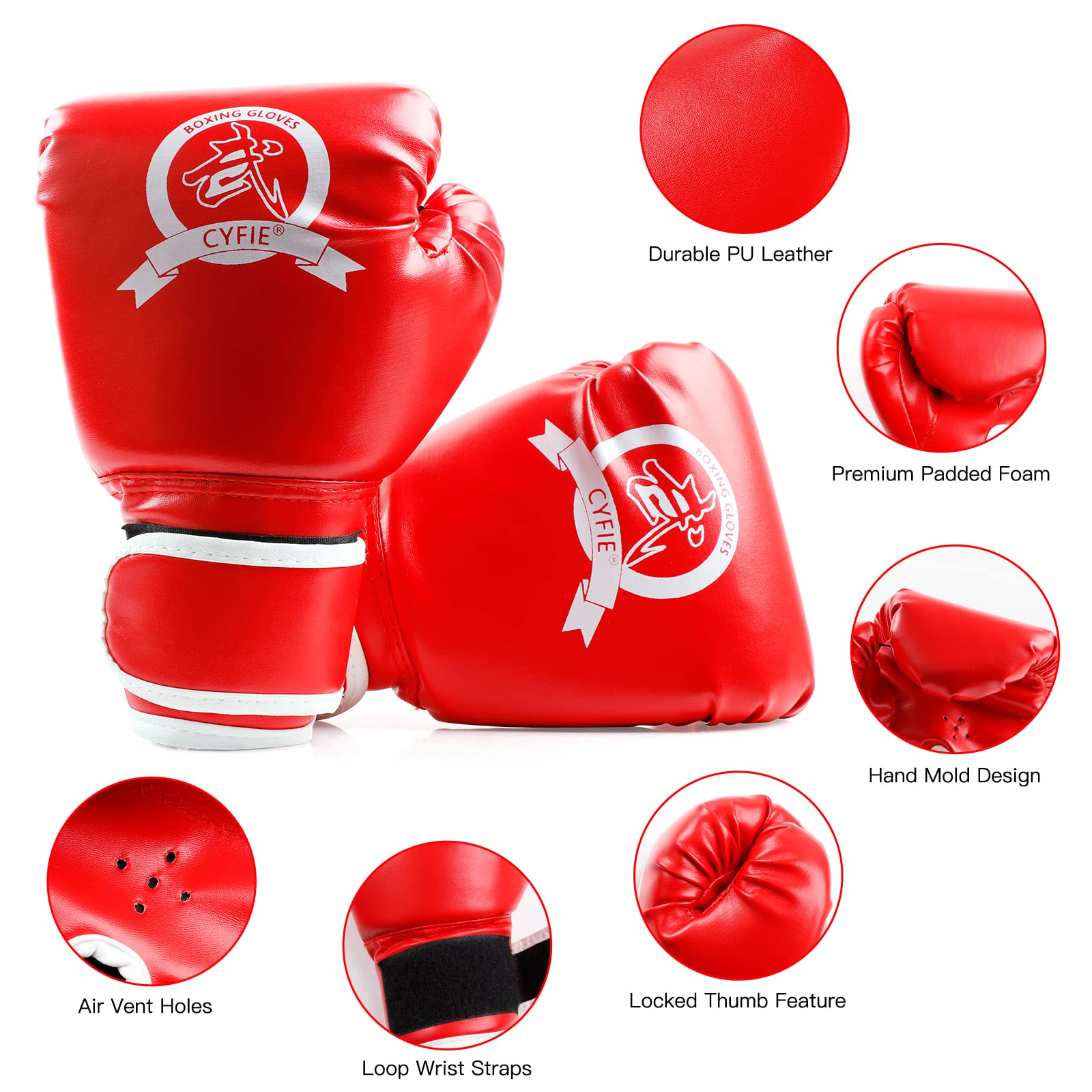 CYFIE Kids Boxing Equipment Set - Punching Mitts, Kicking Shields & Training Gloves for Karate, Muay Thai, Taekwondo | Martial Arts Sparring Gear for Home Gym Workout | Perfect for Youth & Toddler Training Sessions
