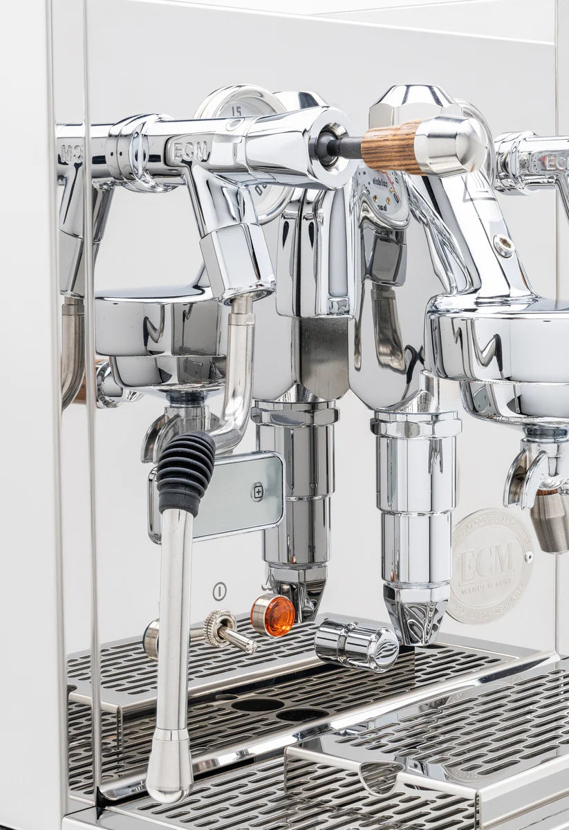 ECM Synchronika Zebra Wood & Chrome Espresso Machine - Professional Barista-Grade Coffee Maker for Home & Cafe Use