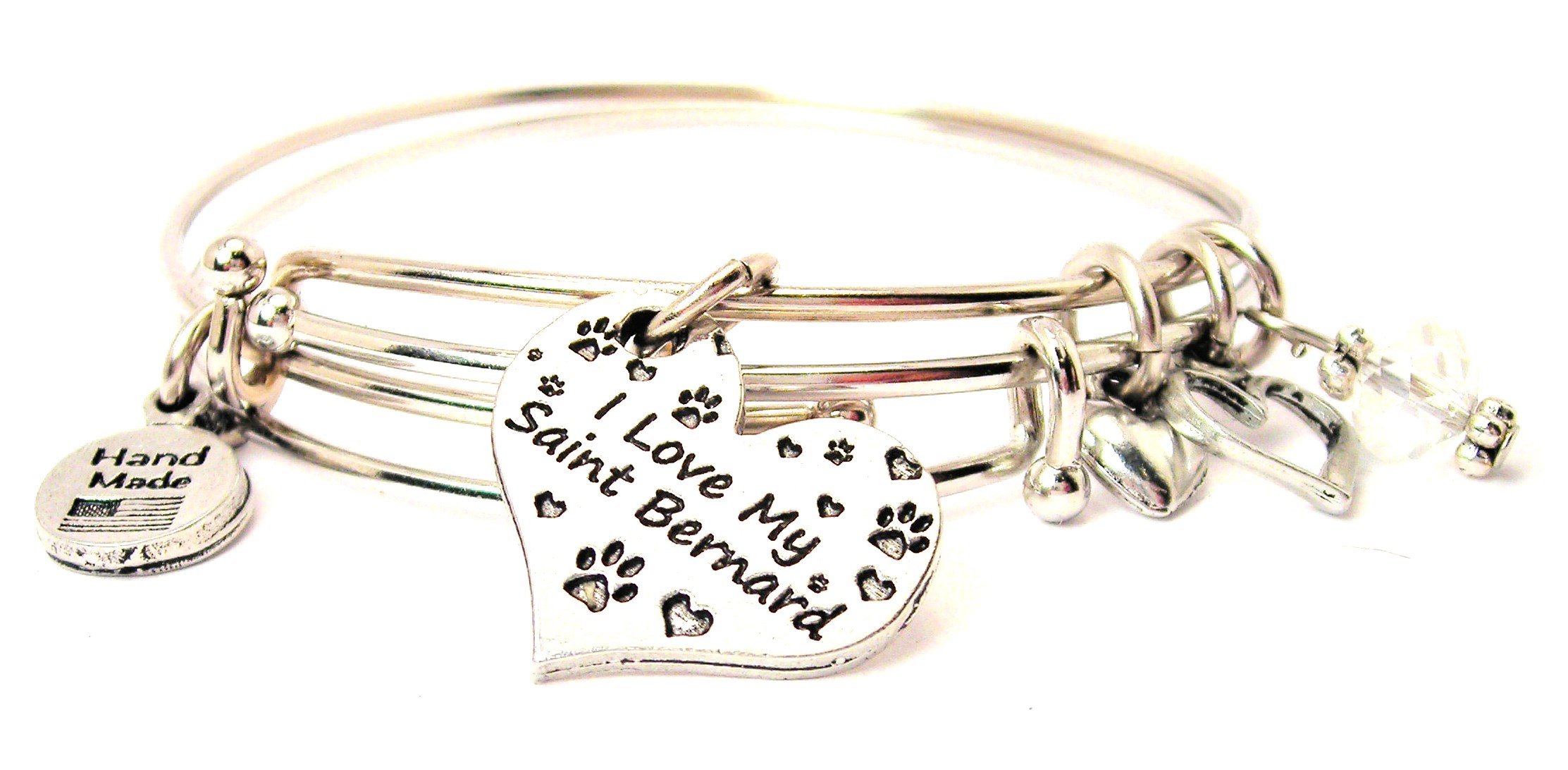 Saint Bernard Dog Bracelet Set - I Love My Saint Bernard Jewelry for Dog Lovers | Perfect Gift for Pet Owners & Dog Lovers