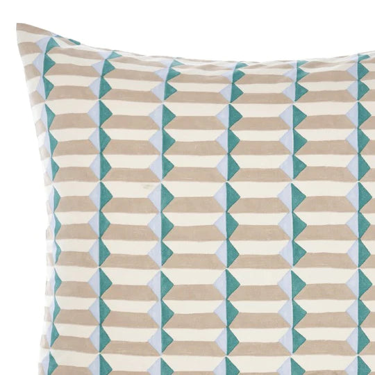 Linen House Aida Sky European Pillowcase - Premium Cotton Bedding for Luxury Bedrooms & Guest Rooms - Perfect for Home Decor and Hotel Stays