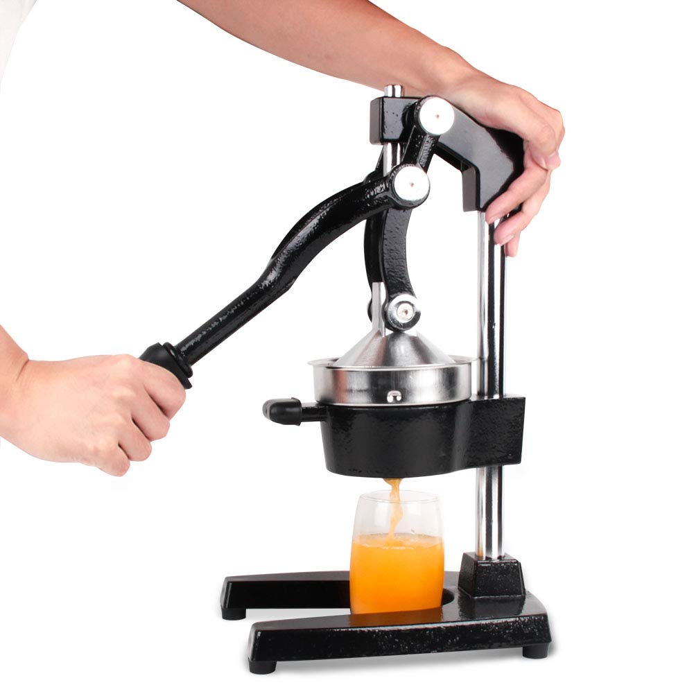Commercial Manual Citrus Juicer Press - Heavy Duty Orange & Lemon Juice Squeezer Extractor for Restaurants, Bars & Homes (Black) - Perfect for Fresh Juice, Cocktails & Healthy Drinks