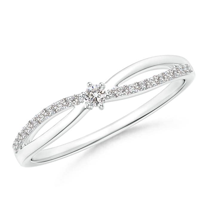 Angara Split Shank Natural Diamond Promise Ring for Women - April Birthstone Jewelry in 925 Sterling Silver or 14K Solid Gold | Perfect for Anniversaries, Engagements & Special Occasions