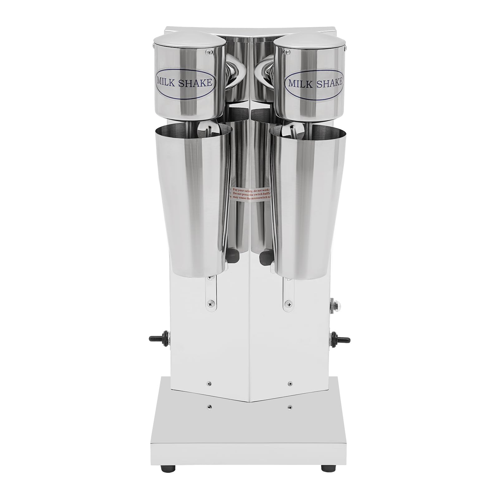 Commercial Electric Milkshake Maker Machine - 2 Head Stainless Steel Drink Mixer with Adjustable Speed for Smoothies, Malt, Milk Foam & Tea Blending + Includes 2 Cups - Perfect for Restaurants, Cafes & Bubble Tea Shops