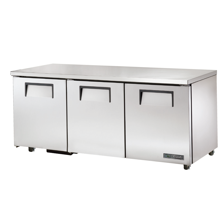 True 72 Undercounter Refrigerator with 3 Solid Doors - ADA Compliant Commercial Refrigeration for Restaurants, Bars, and Kitchens | TUC 72 ADA