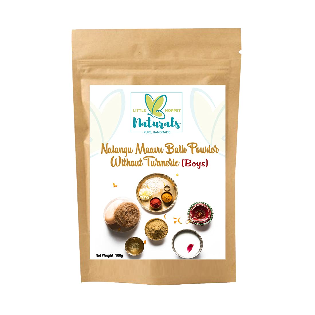 MyLittleMoppet Ayurvedic Herbal Bath Powder for Boys | Natural Nalangu Maavu Baby Care | Gentle Cleansing for Sensitive Skin | Perfect for Newborns & Toddlers
