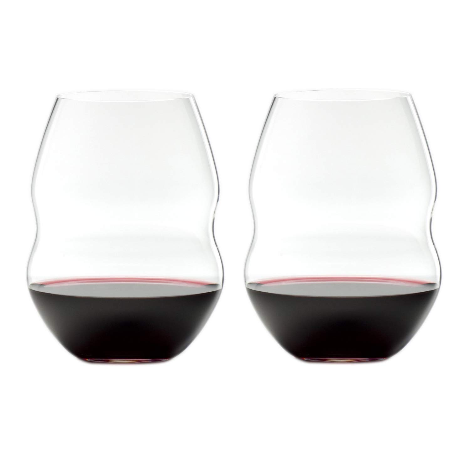 Riedel Swirl Stemless Red Wine Glasses - Set of 6 Crystal Clear Wine Tumblers for Cabernet, Merlot & Pinot Noir - Perfect for Dinner Parties, Wine Tasting & Home Entertaining