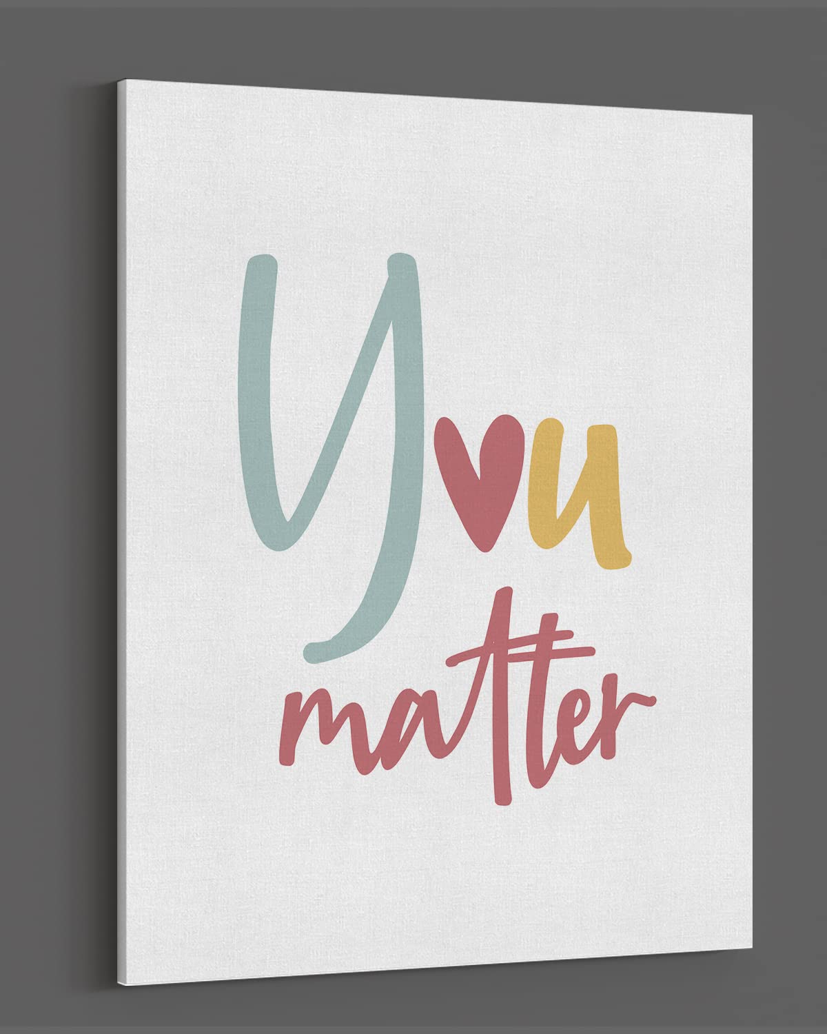 Govivo School Psychologist Wall Art - Mental Health Counseling Office Decor - 'You Matter' Inspirational Canvas for Classroom & Bedroom - 24x30 Ready to Hang Teacher Supplies - Perfect for Therapy Rooms, Schools & Home Décor