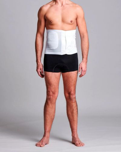 Unisex Anti Roll Mesh Ostomy Hernia Support Belt - 26cm/10inch, Small, White, No Opening - Comfortable & Breathable for Post-Surgery Recovery & Daily Wear